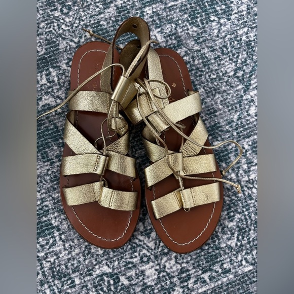 Kate Spade NY metallic lace up gladiator sandals - Picture 2 of 5